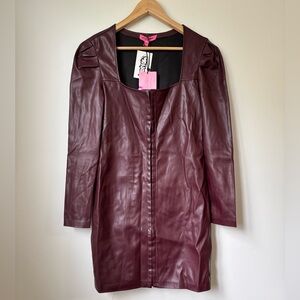 BNWT Betsey Johnson faux leather dress